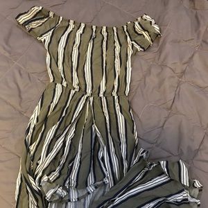 Jumpsuit with waist cape down to ankles